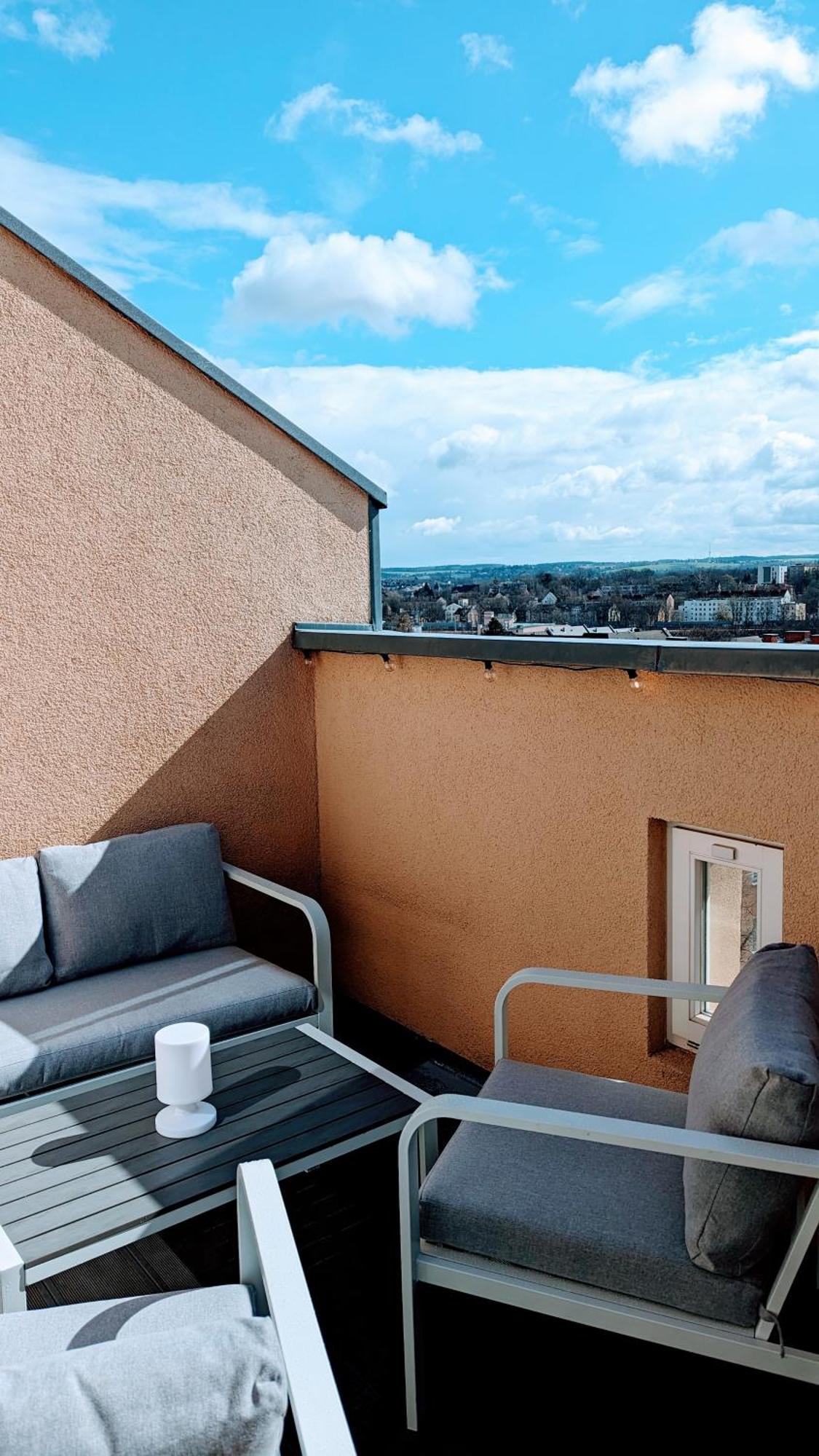 Rooftop Art Apartment, E-Roller,Ausblick,Wlan,Tv Chemnitz Exterior foto